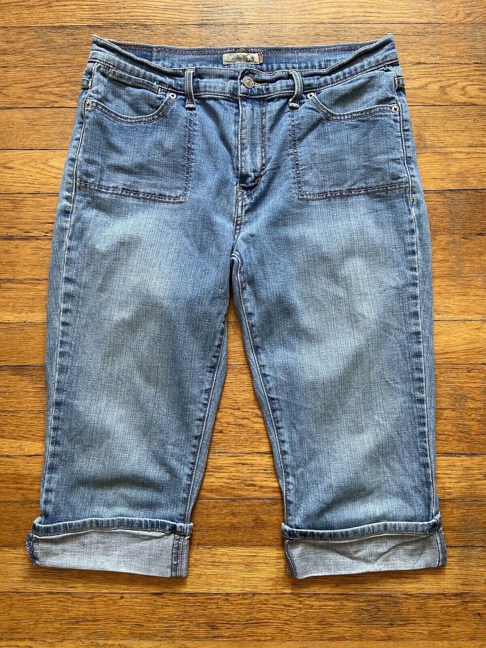 LEVI’S 515 Capri Cuffed Mid-Rise Blue Jeans Sz 12